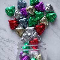 Foiled Dark Rainbow Hearts 