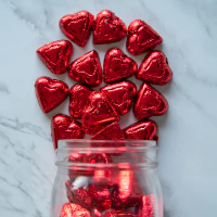 Foiled Red Chocolate Hearts 